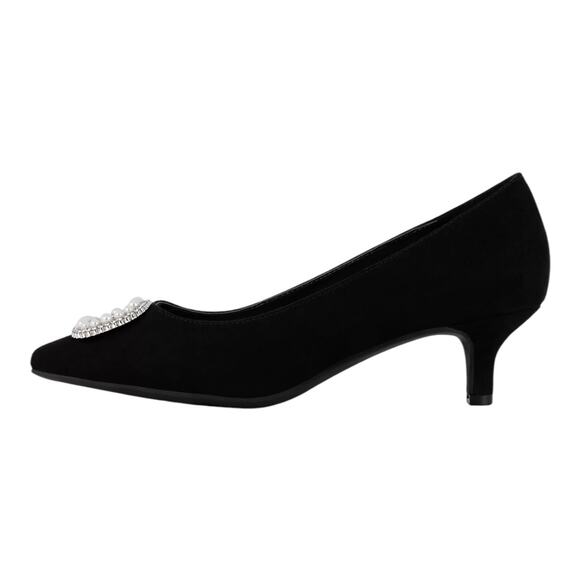Jones New York Women's Charmer Kitten Heel Dress Pumps Black Size 9 1/2 - Picture 2 of 5